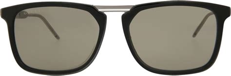 gucci 0471|Gucci Square/Rectangle Sunglasses Black Black Brown Luxury .